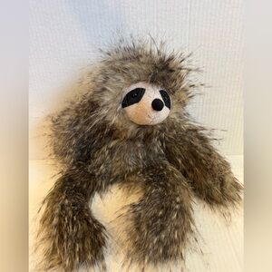 Jellycat LondonCyril Sloth Stuffed Animal Long Hair Plush Toy Brown Black 16”